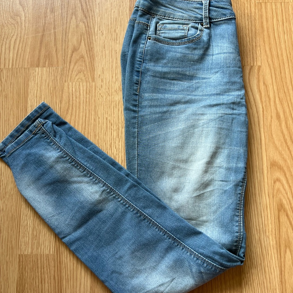 Blue Spice Skinny Blue Jeans with Natural Fading